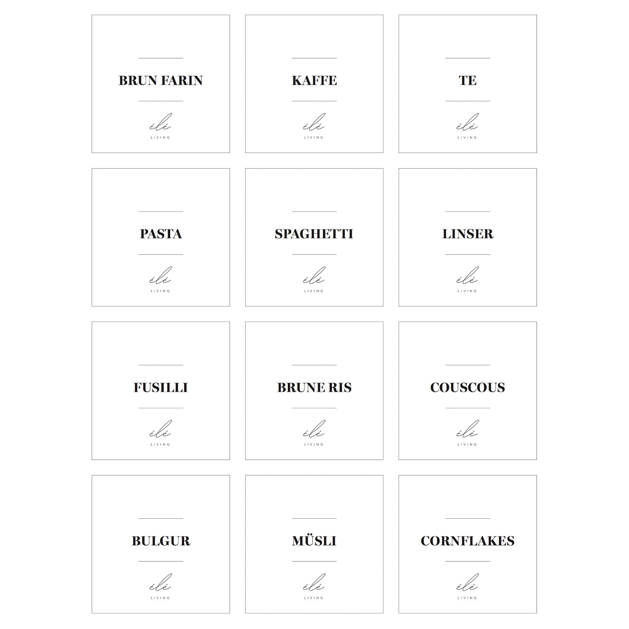 Labels Labels tørvarer design 1 aestetisk ele living