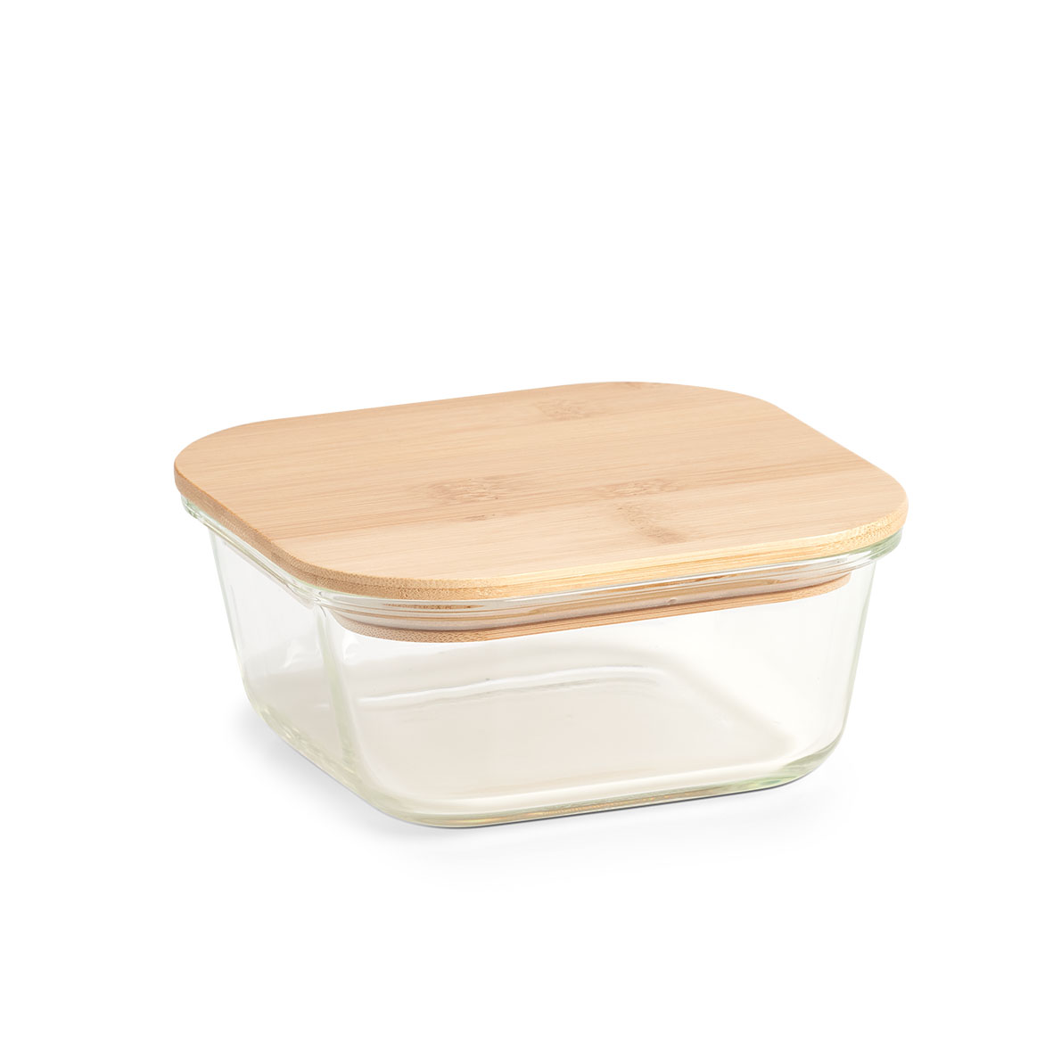 Glass food storage box 800 ml - square with bamboo lid I élé living