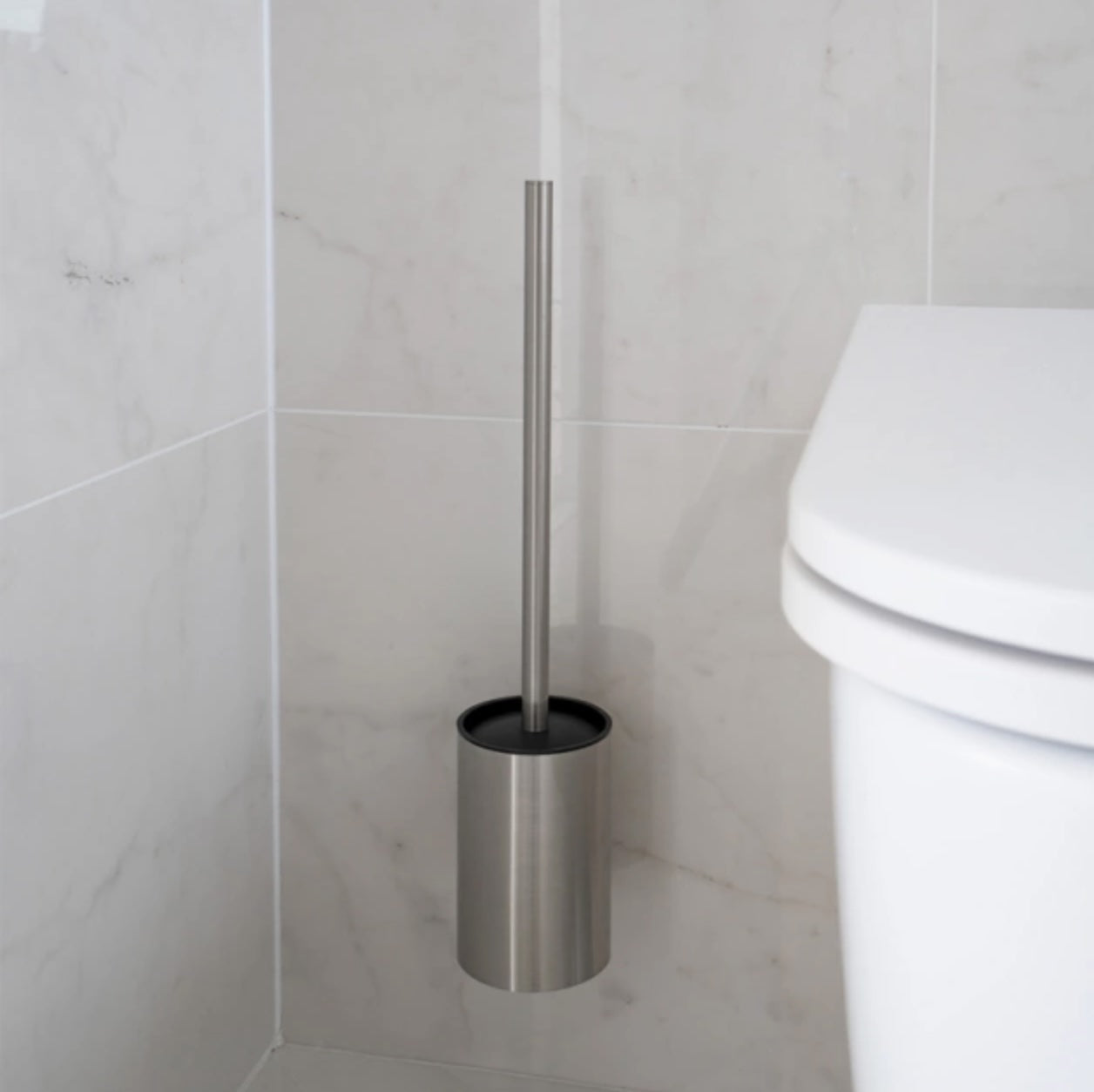Toiletbørste - Børstet rustfrit look