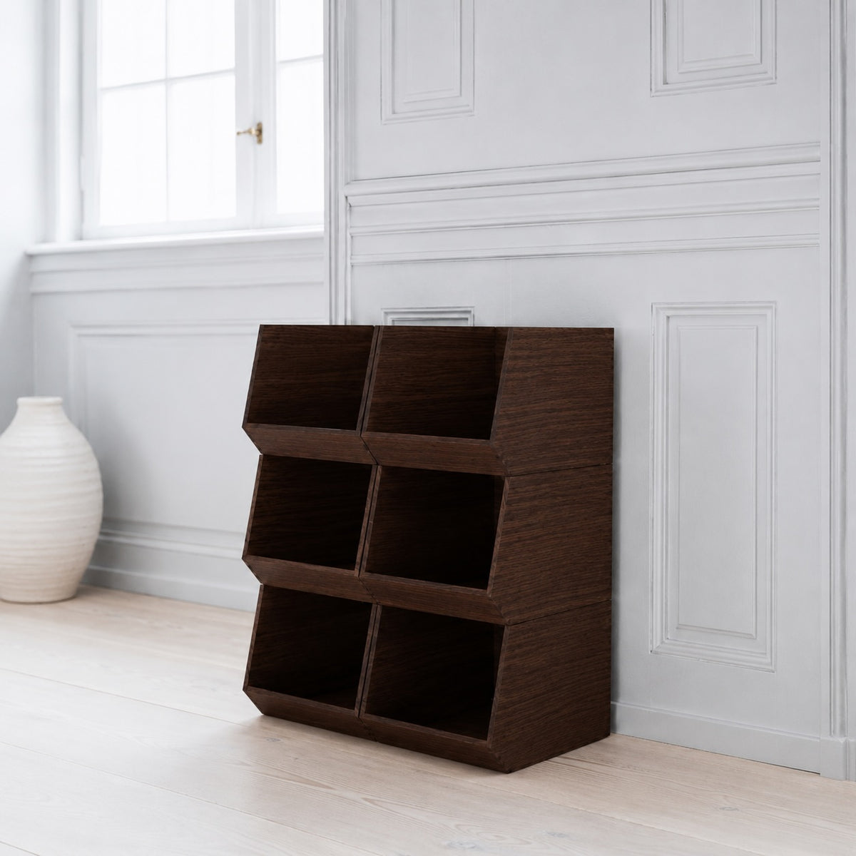 Akazienholzregal: Offene Front I élé living