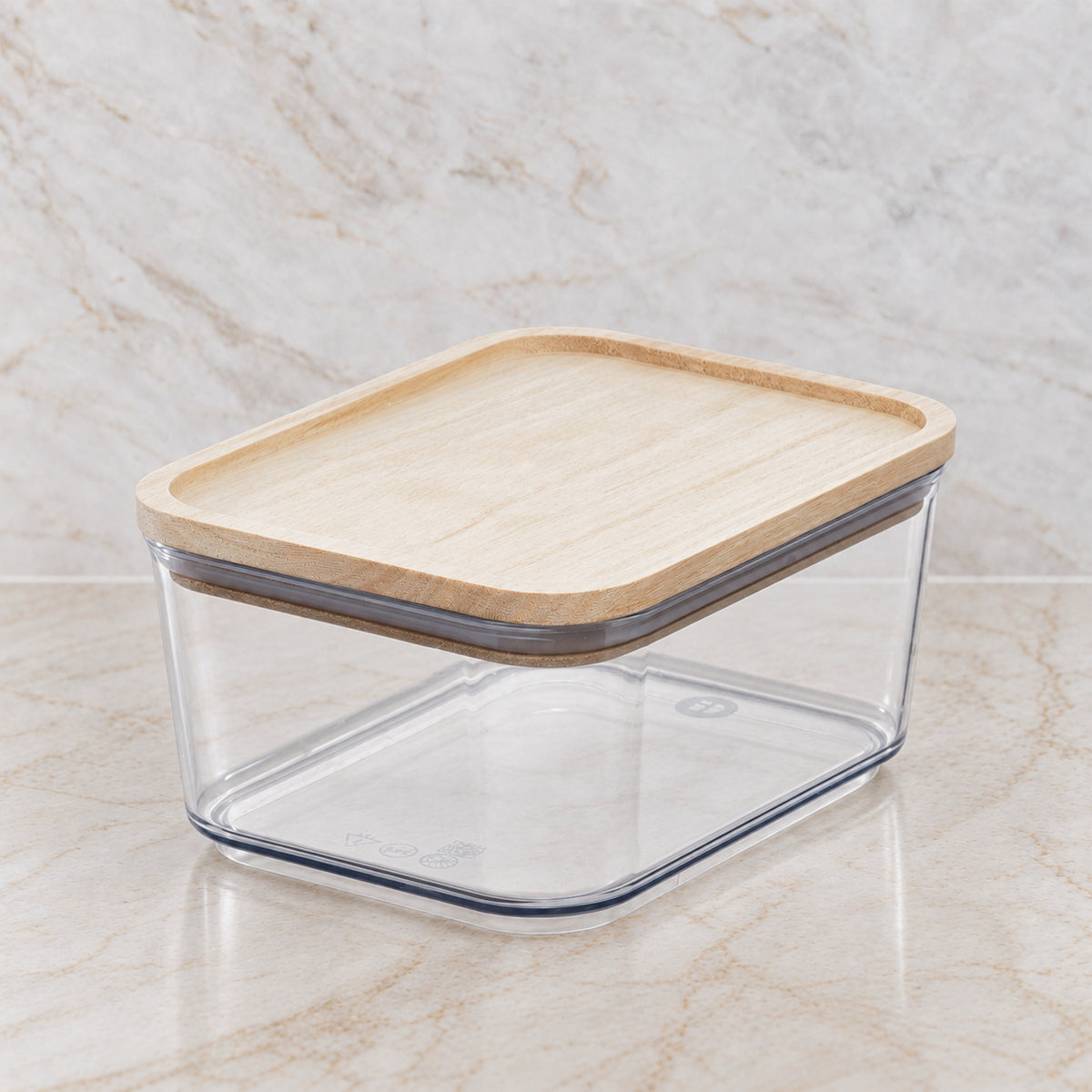 Storage bucket with wooden lid 0.84 L I élé living