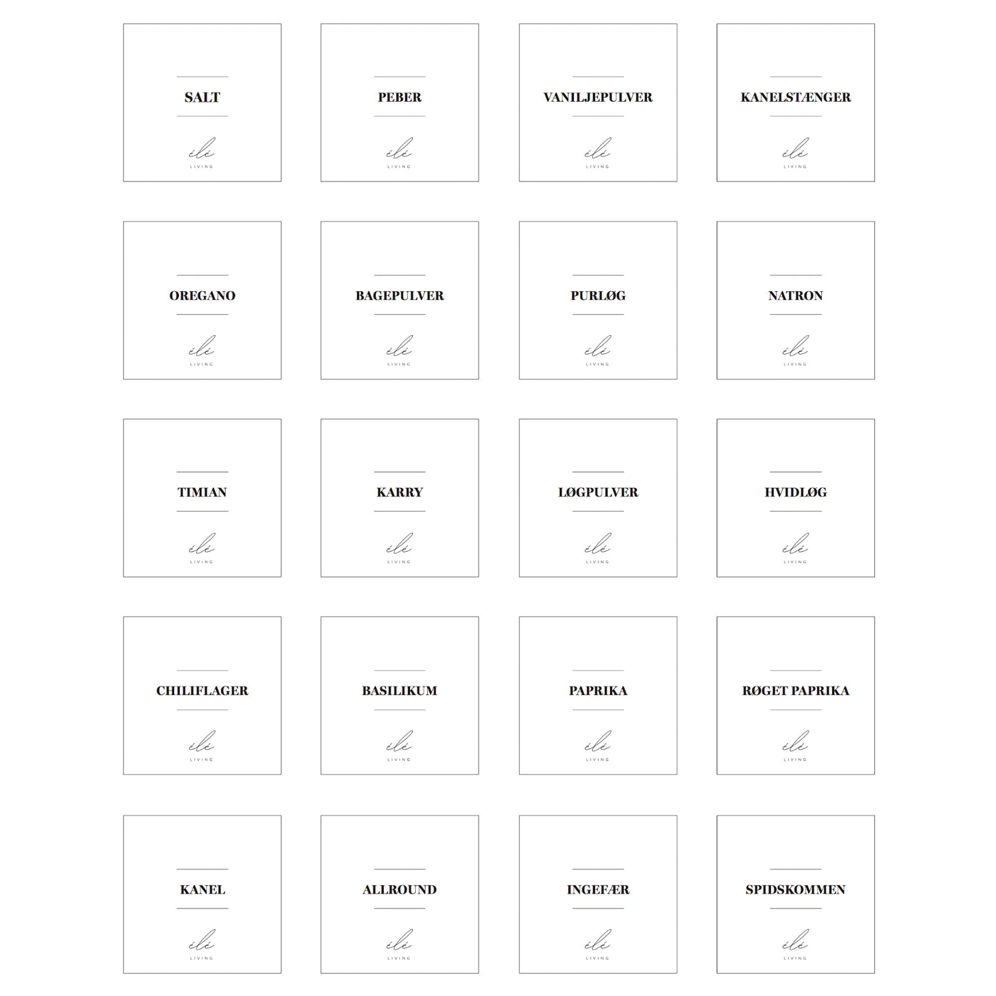 Labels Labels Krydderi design 1 aestetisk ele living