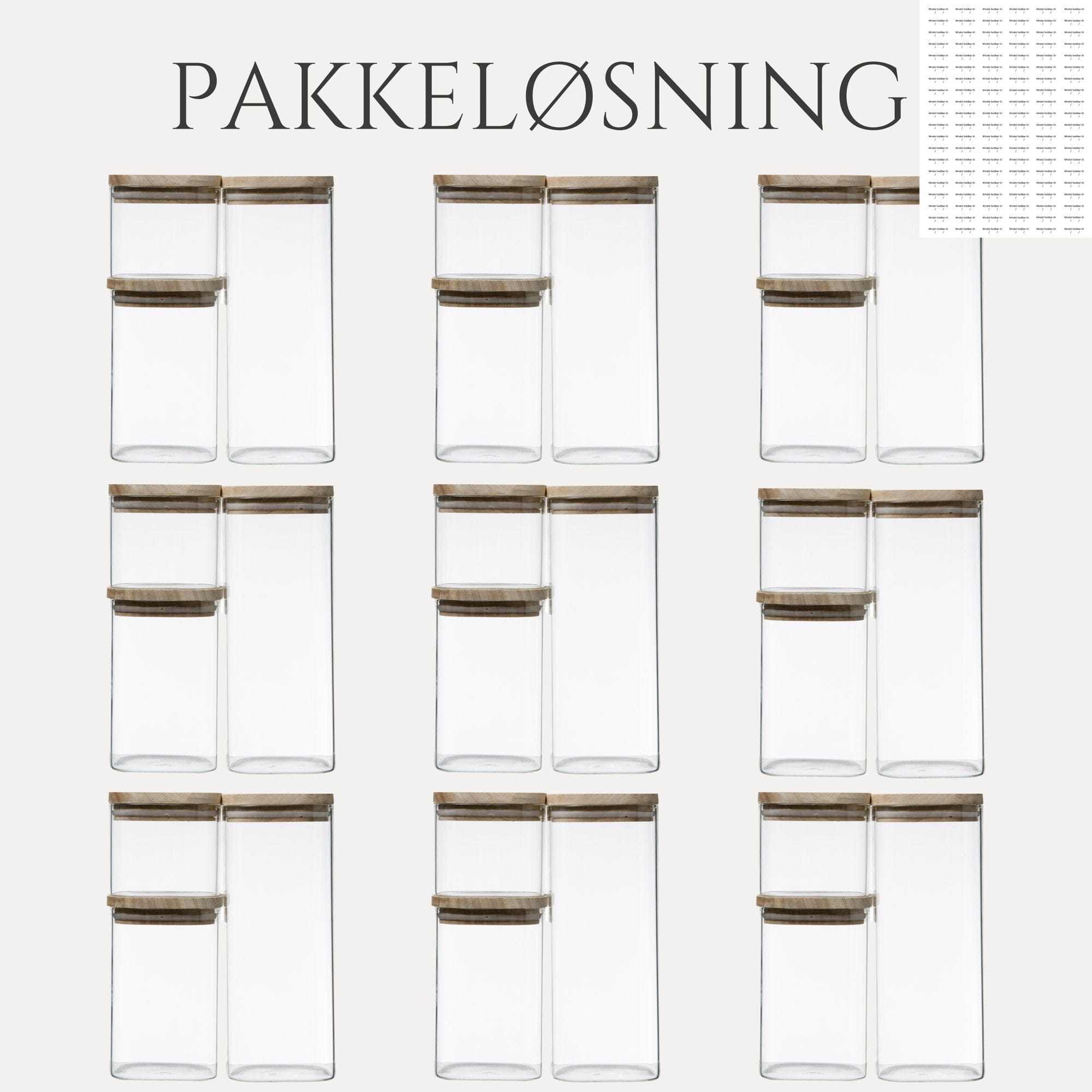 Pakkeløsning Stor pakkeløsning opbevaringsglas firkantet lys trælåg aestetisk ele living