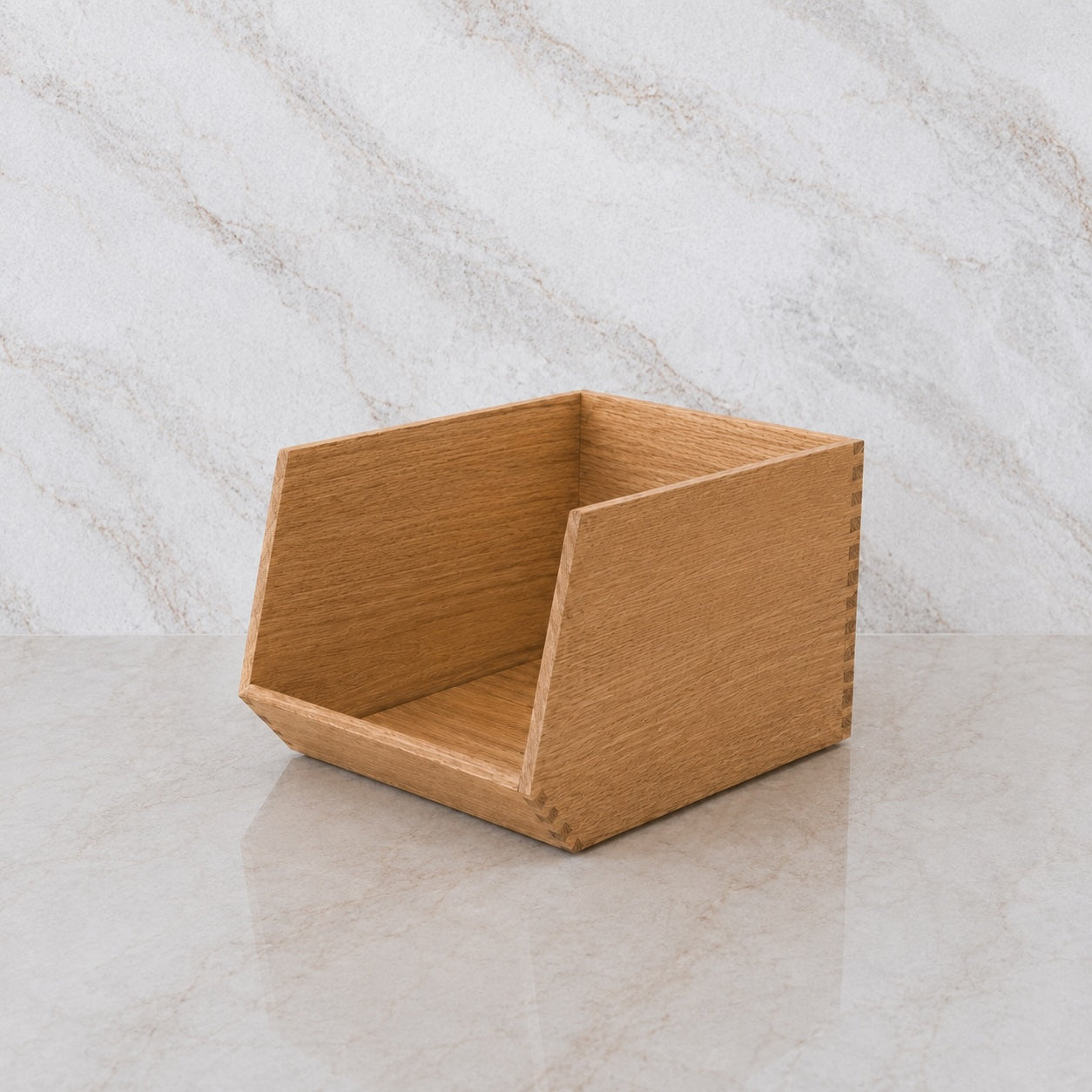 Stackable wooden box open front acacia I élé living