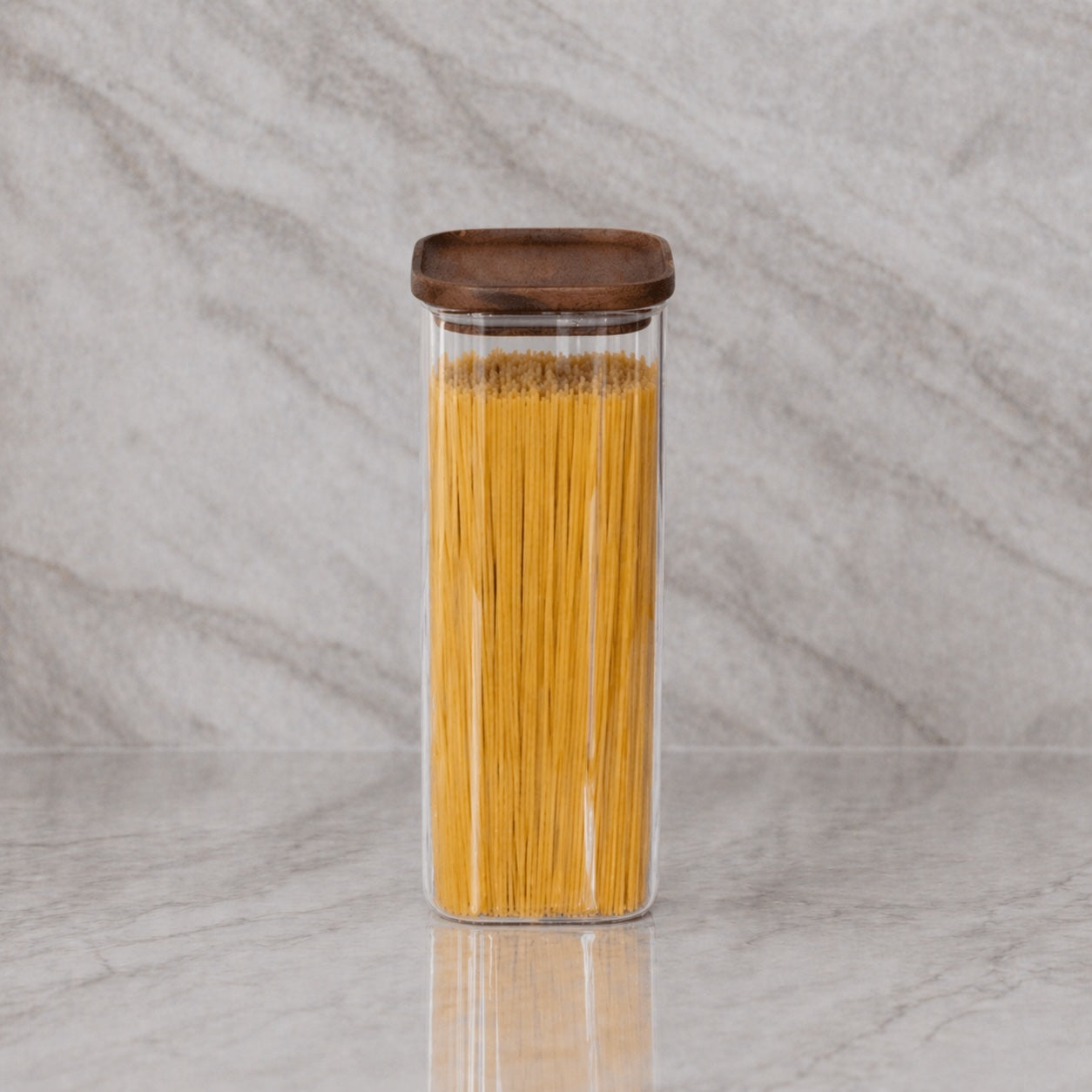 Vorratsglas mit Akazienholzdeckel quadratisch 2000 ml I élé living