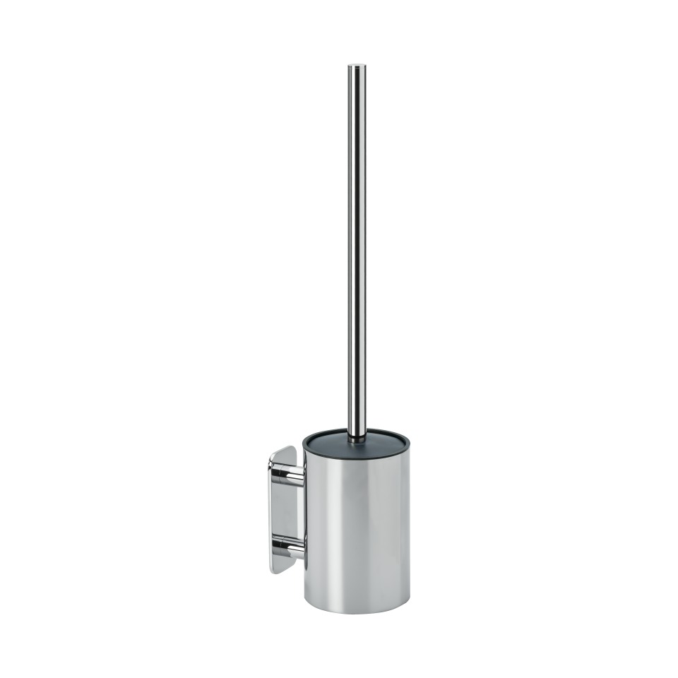 Toiletbørste i poleret krom med holder til badeværelse