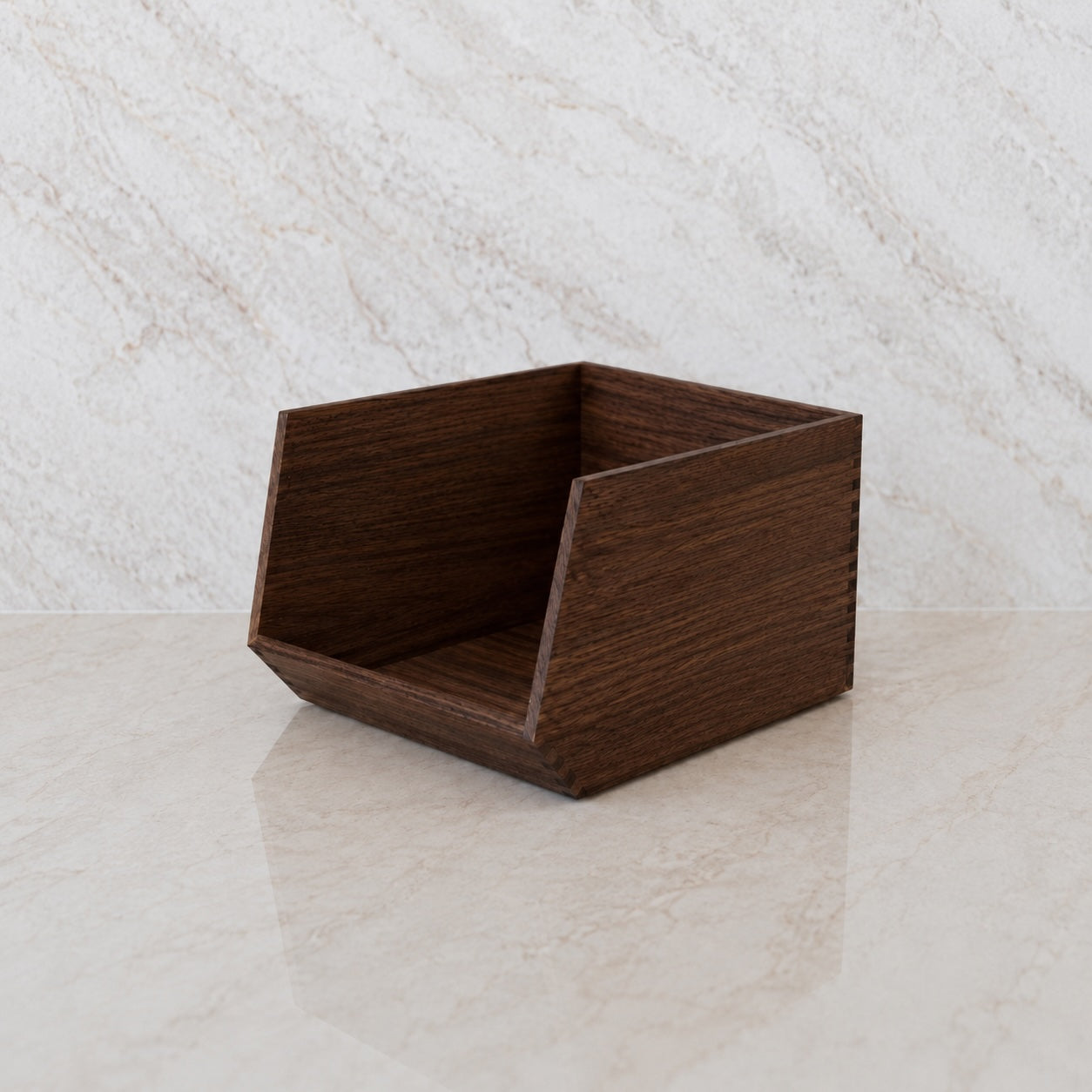 Stackable wooden box open front acacia I élé living