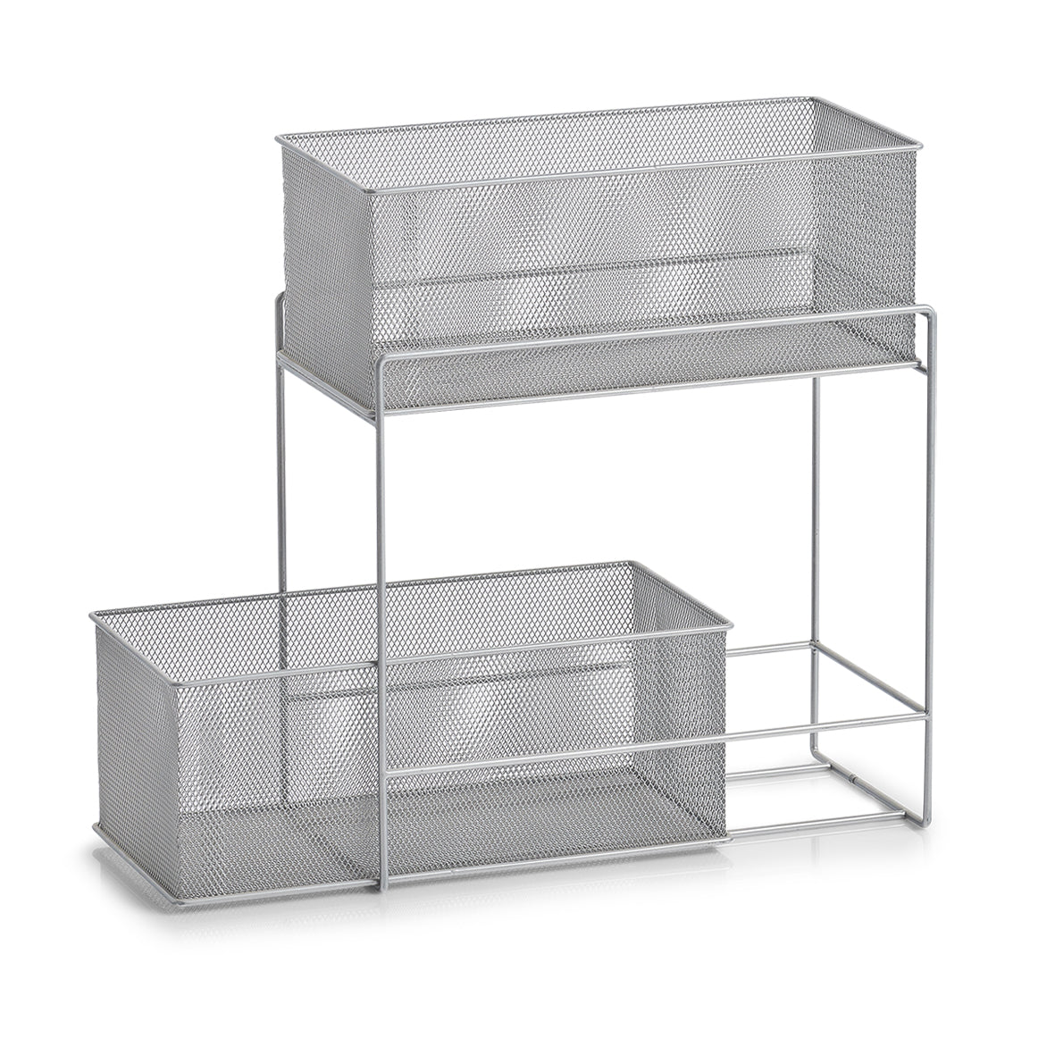 Udtræksreol i metal med 2 kurve i køkkenskab