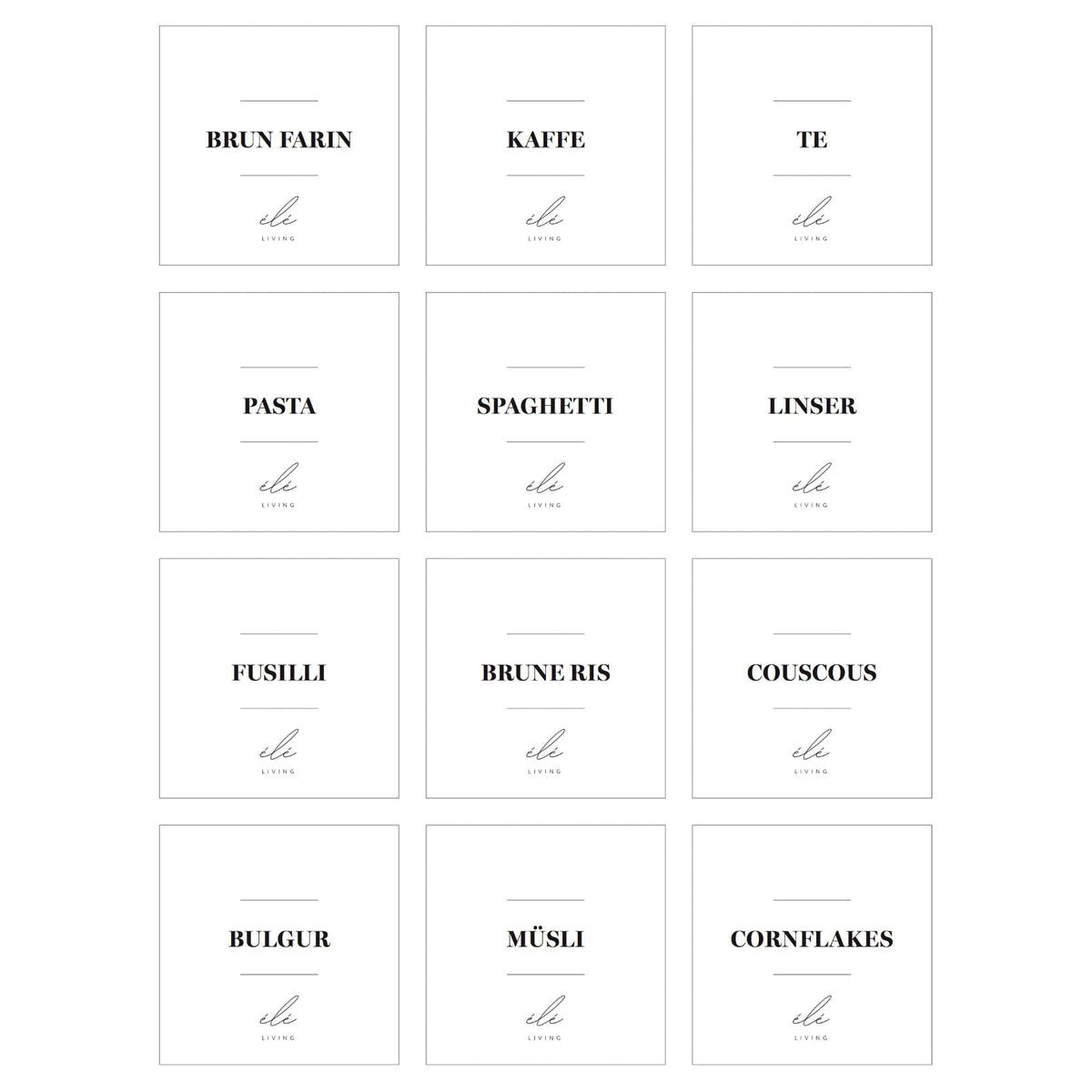 Labels Labels tørvarer design 1 aestetisk ele living