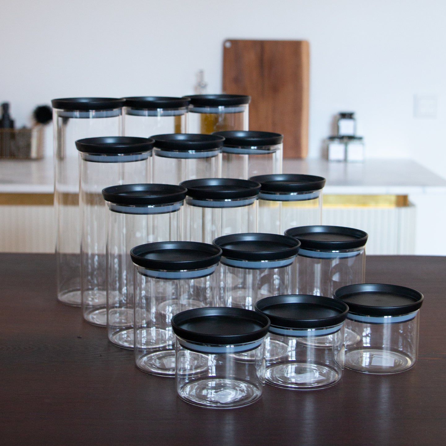Opbevaringsglas Sort serie opbevaringsglas 950 ml aestetisk ele living