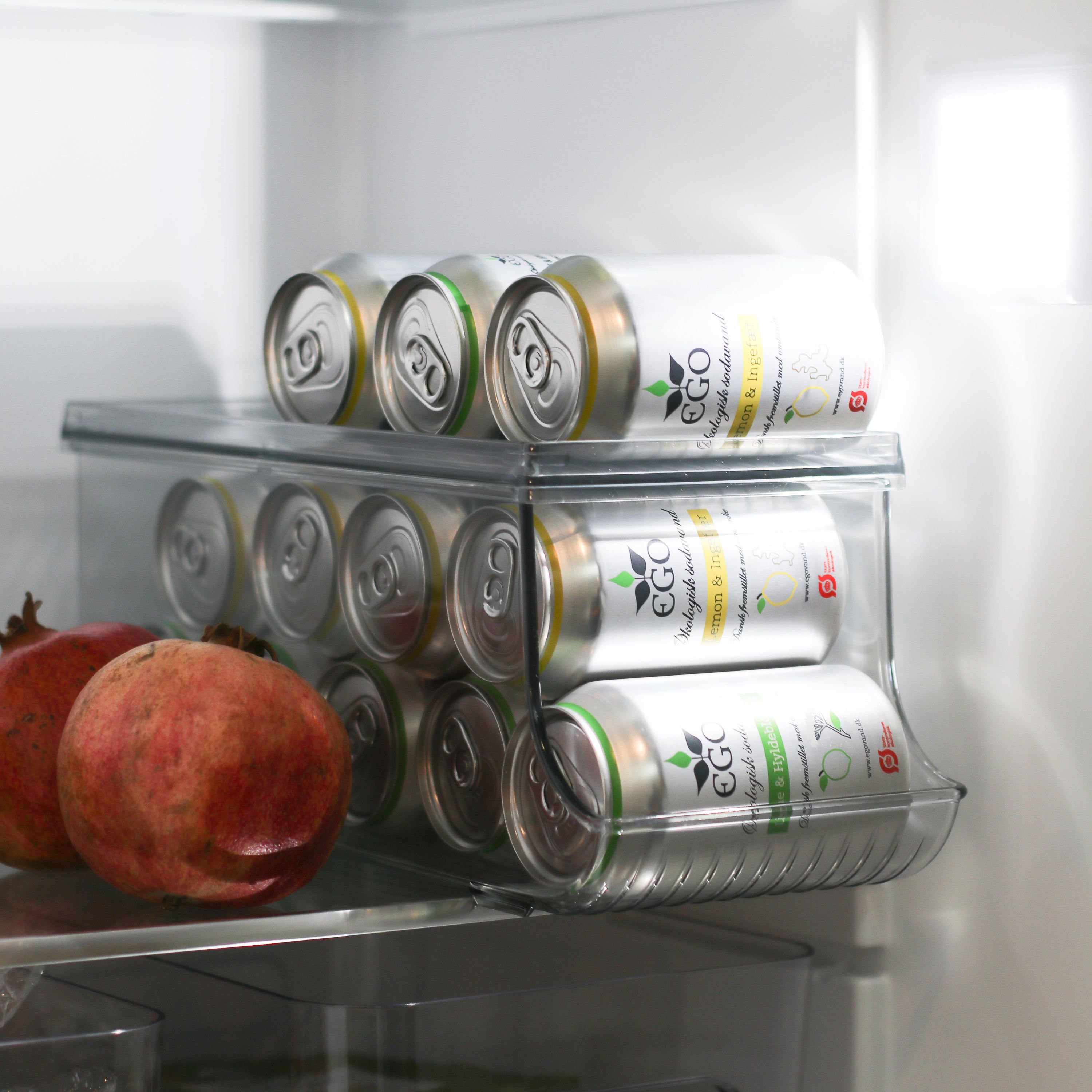praktisk køleskabsdåseholder, nem og organiseret opbevaring