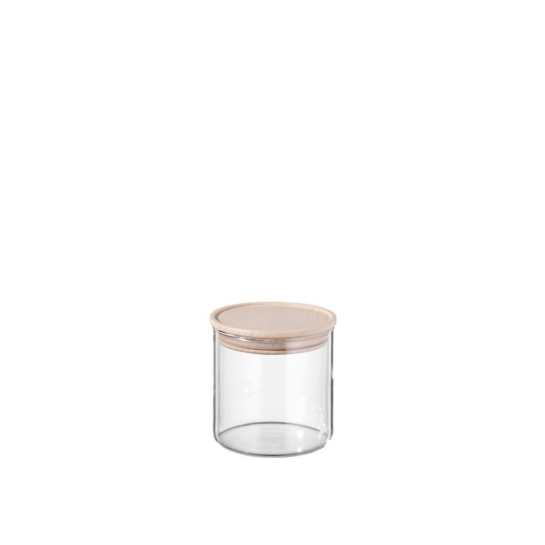 Vorratsglas mit Holzdeckel rund 400 ml hell I élé living